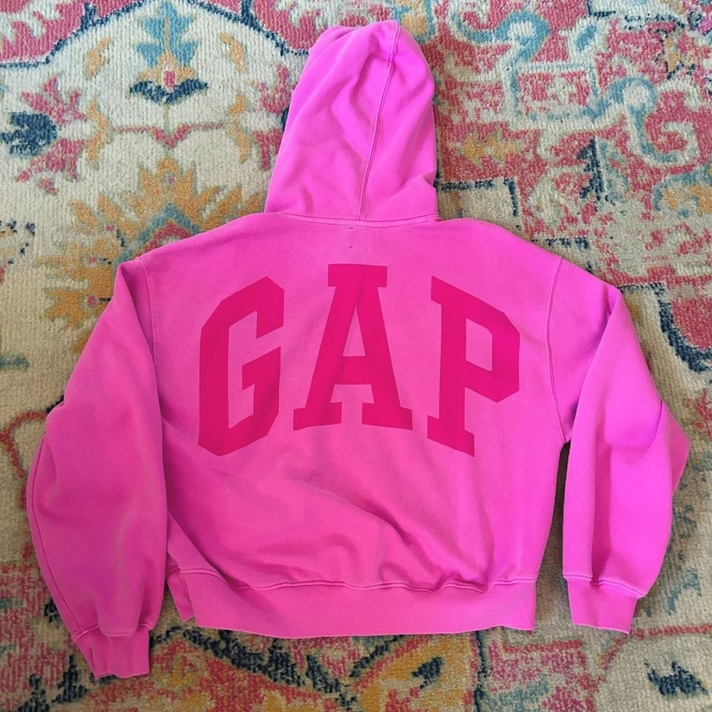 GAP Pink Cropped Jacket with Tonal Logo